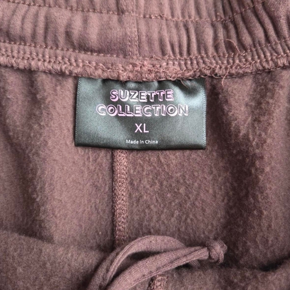 Brown Super Soft Cozy Lounge Fleece Lined Shorts Athleisure Sleep Size XL - Picture 2 of 5